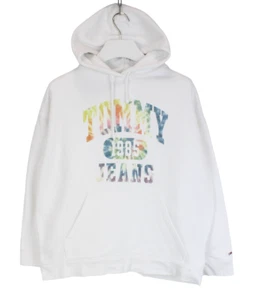 Tommy Hilfiger Jeans Sweatshirt Damen Groß Übergröße Weiß mit Kapuze Känguru - Bild 1 von 11