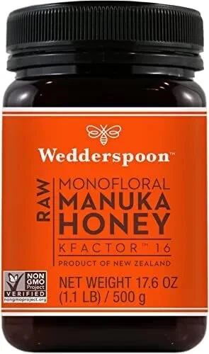 Wedderspoon Raw Premium Manuka Honey KFactor 16 17.6 Oz Unpasteurized Genuine...