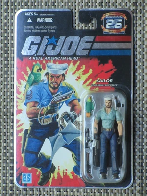 GI Joe 25 Aniversario Naufragio Figura de Acción Tiburón MOC ESTUCHE ESTRELLA FOIL Tarjeta Foto 1 de 4