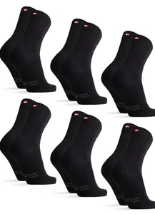 DANISH ENDURANCE Organic Cotton Dress Socks Black 6 pack 9-12 UK - Picture 1 of 6