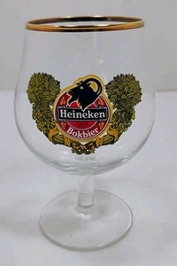 Heineken Glas Bokbier Bok Bier Stielglas - Retro Original Selten Goldrand - Bild 1 von 4