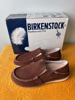 Birkenstock Duma Mocasines Mujer Zapatos Talla 7 EU 38 Marrón Gamuza Sin Cordones Mocasines Foto 1 de 4