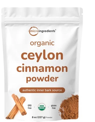 Canela orgánica de Ceilán en polvo 8 oz Premium Sri Lanka sin aditivos para corteza interior Foto 1 de 4