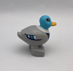 Lego Duplo Building Block Toy Figure Animal MALLARD DUCK Drake Blue Head - Picture 1 of 3