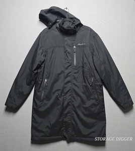 Chaqueta Parka de Lluvia Eddie Bauer WeatherEdge Para Hombre Grande Negra Nylon Aislada - Imagen 1 de 21