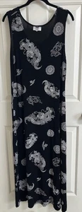 Vintage asian inspired dragon printed nylon dress XL classic Goth festival Boho - Picture 1 of 8