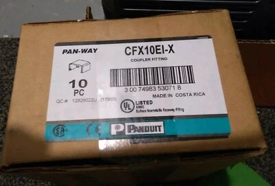 CFX10EI-X PANDUIT 2 Box of 10 WIRE DUCTING COUPLER FITTING Pan-way  quantity 20 - Image 1 of 4