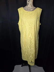 Abito senza maniche giallo New York & Co in pizzo e foderato taglia 18 - Foto 1 di 9