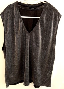 Camisa Bershka Top Talla L Sin Mangas Gran Tamaño Brillante Corte Cuello Gris - Imagen 1 de 8