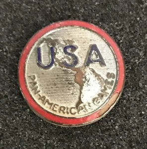 Vintage USA Pan American Games Metal Button - Foto 1 di 3