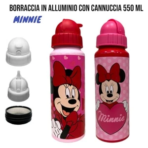 Botella De Aluminio Minnie Disney Con Pajita – 550 Ml, Tapa Oculta - Imagen 1 de 1