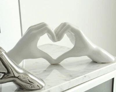 Gilde Skulptur Keramik Hände Heart Herz weiß 43396 Hochzeit  - Bild 1 von 2