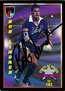 Signed 1994 PARRAMATTA EELS NRL Card BOB LINDNER State Of Origin Superstars - Picture 1 of 2