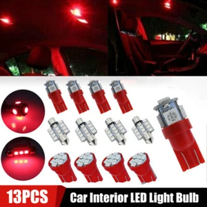 13x Red Car LED Lights Interior Package Kit for Dome License Plate Lamp Bulbs - Picture 1 of 12