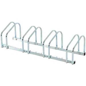 HOMCOM Bike Parking Rack Bicycle Locking Storage Stand for 4 Cycling Silver - Picture 1 of 12