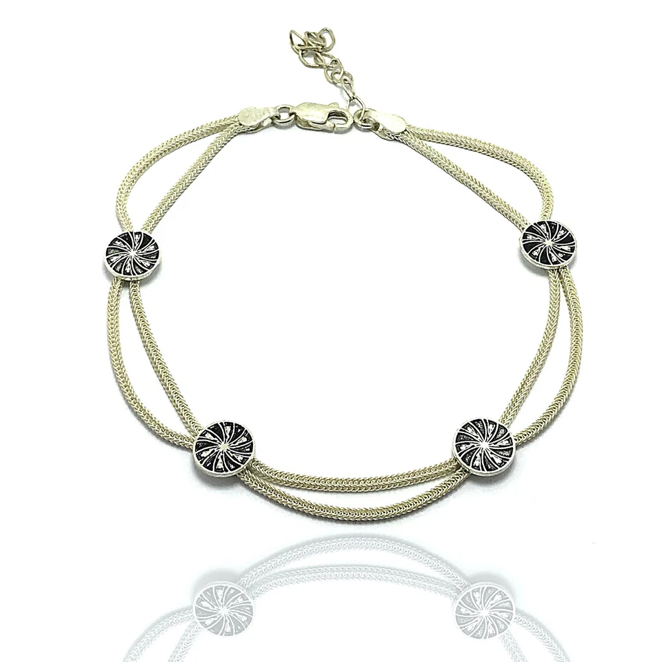 Handmade Anklet Jewelry Made of Sterling Silver - Image 1 of 1