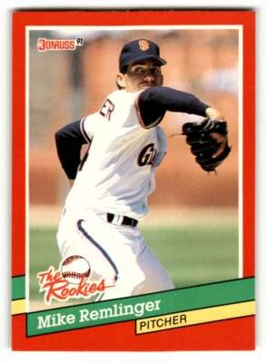 1991 Donruss The Rookies #37 Mike Remlinger    San Francisco Giants Bas ID:52445 - Image 1 of 2