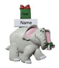 NEW BORN 2023 GIRLS ELEPHANT BABY'S FIRST CHRISTMAS TREE PERSONALIZED ORNAMENT