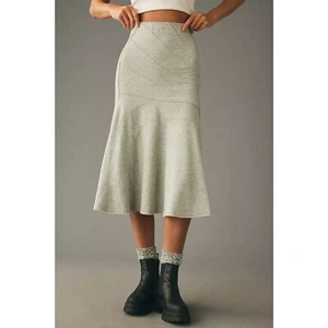Neu mit Etikett Daily Practice by Anthropologie Midirock mit Nähten grau Damengröße XL - Bild 1 von 12