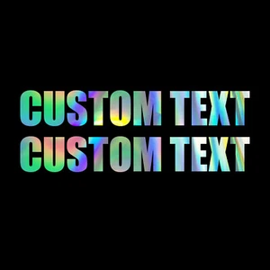 2 x Holographic Oil Slick Chrome Vinyl Water Bottle Name Laptop Stickers Decal - Picture 1 of 4