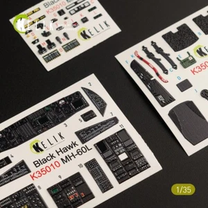 KeliK K35010 Scale 1:35 MH-60L Black Hawk interior 3D Decals for Kitty Hawk kit - Picture 1 of 9