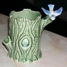 WADE Porcelain, Bluebird Landing on a Green Tree Trunk