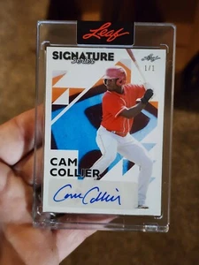 Cam Collier 2023 Leaf Signature Series Auto #d 1-1 Street Art Design SSP REDS - Picture 1 of 3