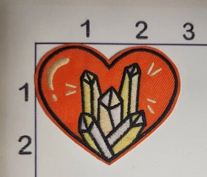 Heart Crystals Patch Embroidered Iron On Novelty Upcycle Cosplay - Picture 1 of 1