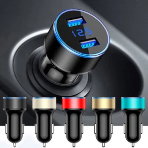 Dual USB Car Charger LED Voltage Display Cigarette Lighter Power Outlet Socket - Photo 1 sur 22