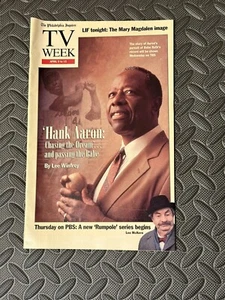 1995 TV WEEK Hank Aaron Philadelphia Inquirer magazine April HoF - Picture 1 of 2