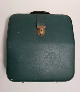 Vintage 1950”s Hermes 2000 Green Portable Manual Typewriter Nice With Case WORKS