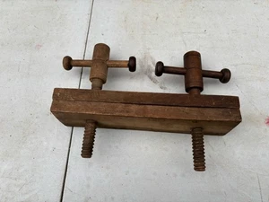 ANTIKE HOLZ HANDSCHRAUBE PRESSE KLEMME SCHRAUBSTOCK SCHREINERWERKZEUG HOLZBEARBEITUNG VINTAGE - Bild 1 von 6
