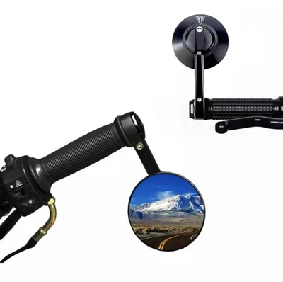 CNC Aluminium Round Bar End Mirrors Triumph Scrambler / street Genuine NCS pair - Image 1 of 4