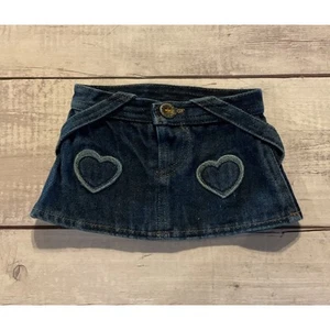 The Bear Factory Denim Skirt Blue Jeans Heart Pockets Doll Clothing - Picture 1 of 9