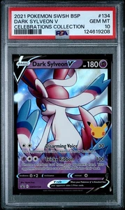 PSA 10 DARK SYLVEON V #134 2021 SWSH CELEBRATIONS BSP 25° Ann Promo - Foto 1 di 2