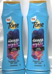2 x Tone Havana Nights Body Wash 16 oz Each Cuban Blue Rose Flagrantly Fun NEW - Picture 1 of 9