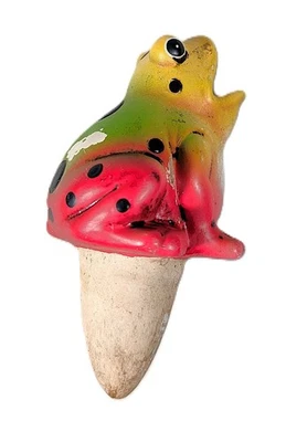 Planta de espiga de riego de rana de cerámica Ganz de colección de los años 90 niñera terracota asiento de jardín Foto 1 de 4