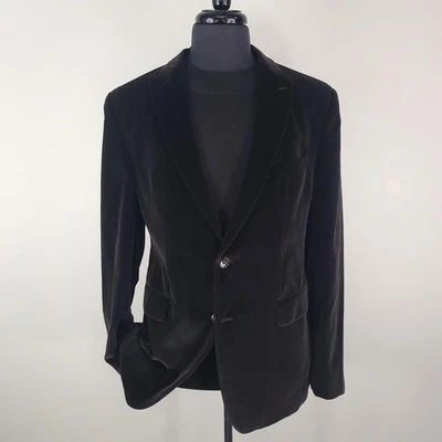Banana Republic Blazer Mens 44R Brown Velvet Tailored Fit Two Button Sport Coat - Image 1 of 4
