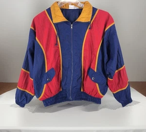 Athletic Works Windbreaker Jacket Colorful Clowncore 90s Sz Large || A06 - Picture 1 of 13