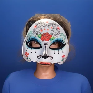 Day of the Dead Mask Dia de los Muertos Masquerade Halloween Lightweight - Picture 1 of 7