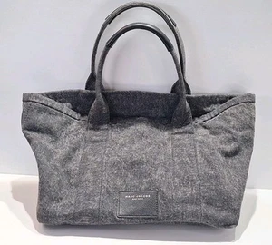 Marc Jacobs Denim Dark Gray Handle Handbag Tote Bag Large Purse (M0010669) - Picture 1 of 11