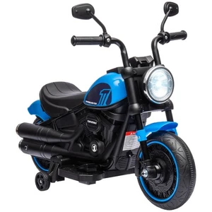 HOMCOM Moto Elettrica per Bambini 18-36 Mesi con Rotelle e Fanale Blu Nero - Foto 1 di 10