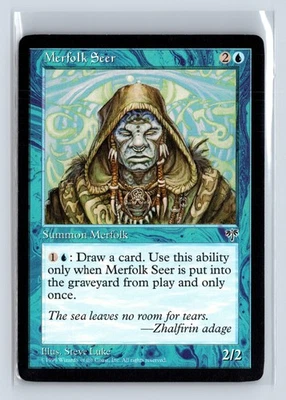 (4x) MERFOLK SEER – MTG Magic the Gathering Card – Mirage – Common - Image 1 of 4