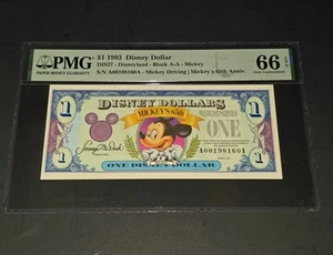 1993 Disney Dollar $1 Mickey PMG 66 EPQ Gem Uncirculated RARE ๐ฅ๐ - Picture 1 of 2