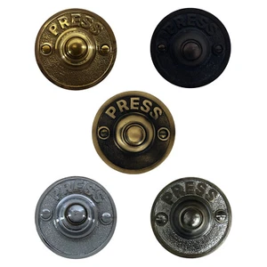 Timbre pulsador PRESS en latón macizo fundido vintage - 4 opciones de acabado - Imagen 1 de 15