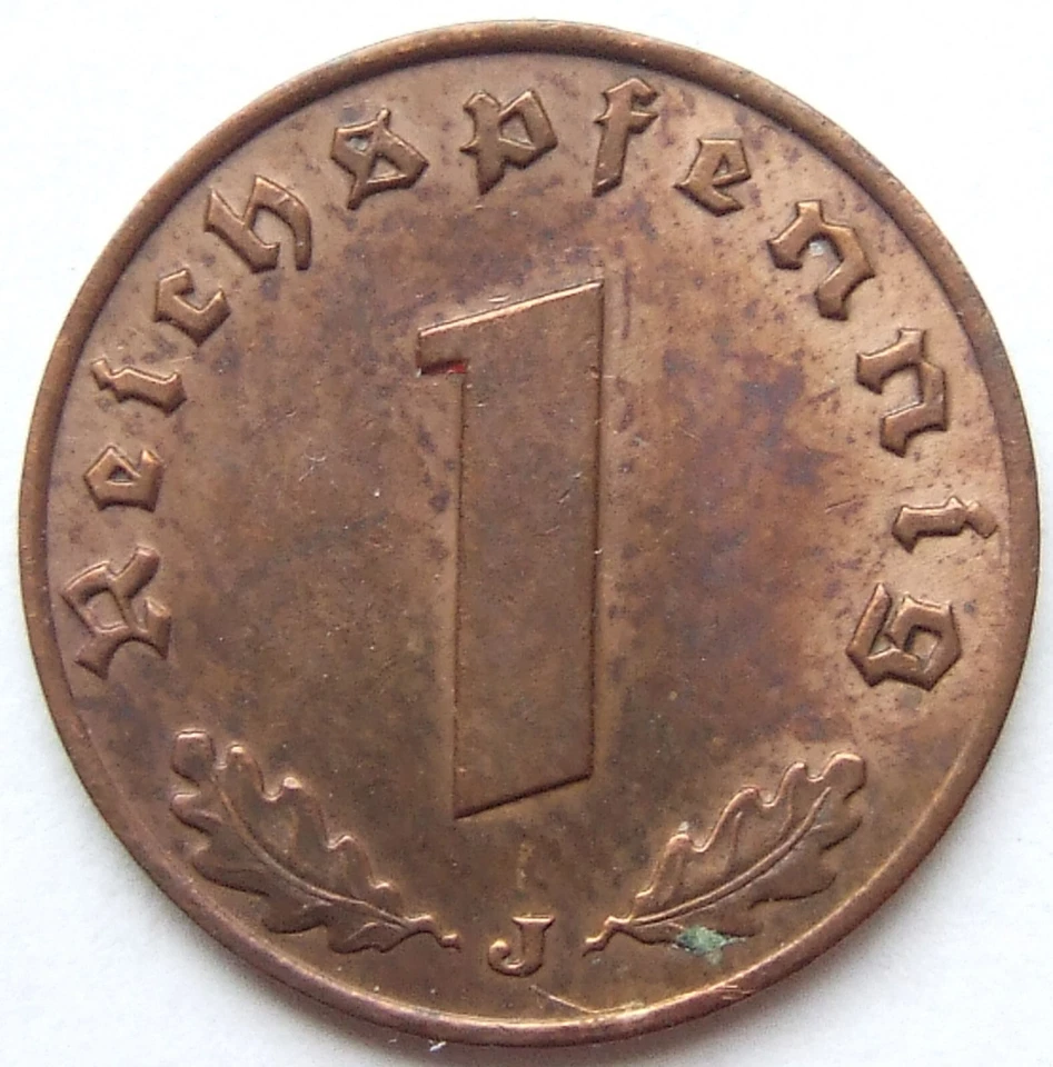 Coin German Reich 1 Reichspfennig 1936 J IN The Extremely fine / - Image 1 of 2