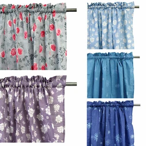 Par de cortinas de algodón sin forrar de poliéster estampadas con flores de bolsillo de caña - 115 x 2... - Imagen 1 de 17