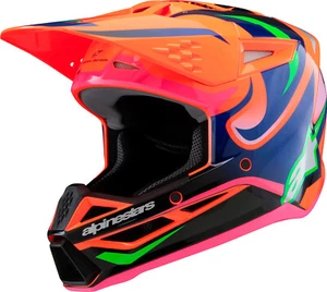 Alpinestars SM3 Youth Deegan Helmet - Orange Flo/Purple/Pink Fluo - Picture 1 of 7