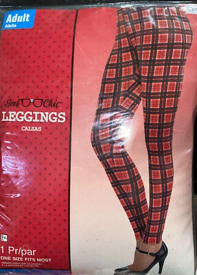 Disfraz Geek Leggings Cuadros Halloween Geek Escuela Niña Disfraz Adulto Estándar Foto 1 de 2