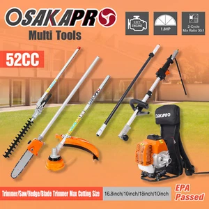 52CC Gas Pole Saw Brush Cutter Gas Hedge Trimmer for Tree Weed Multi Tool - Picture 1 of 16